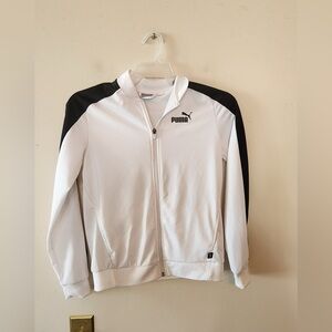 Puma white and black track jacket size womens xs